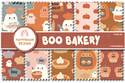Boo Bakery clipart & pattern set, an Illustration by Poppymoondesign (Thumbnail 2 of 5)