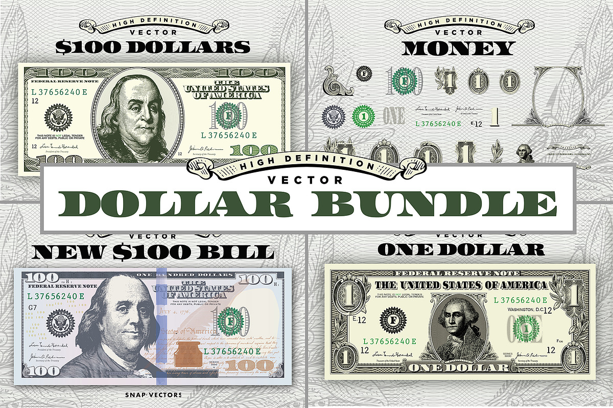 Vector Dollar Bundle, a Finance Illustration by Snap Vectors (Photo 1 of 9)