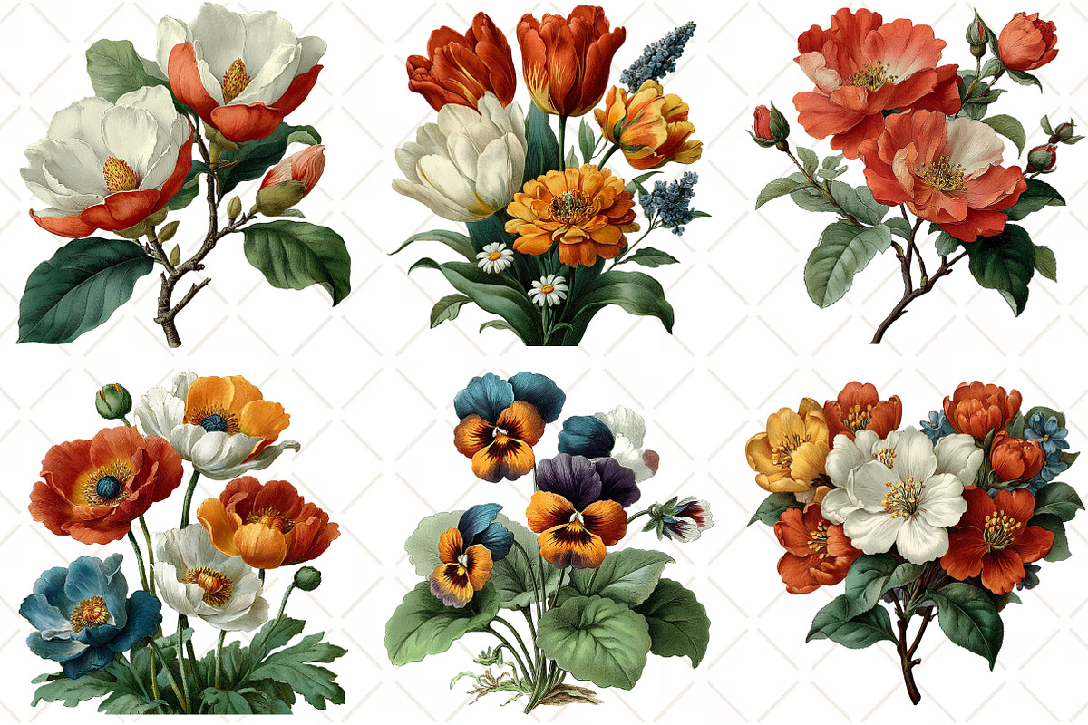 Watercolor Spring Flower Clipart, an Illustration by Black Bird Studio (Photo 3 of 5)