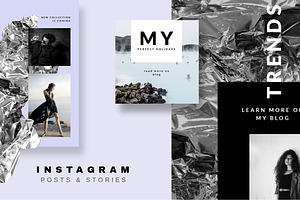 Instagram Posts &Stories-Silver Foil