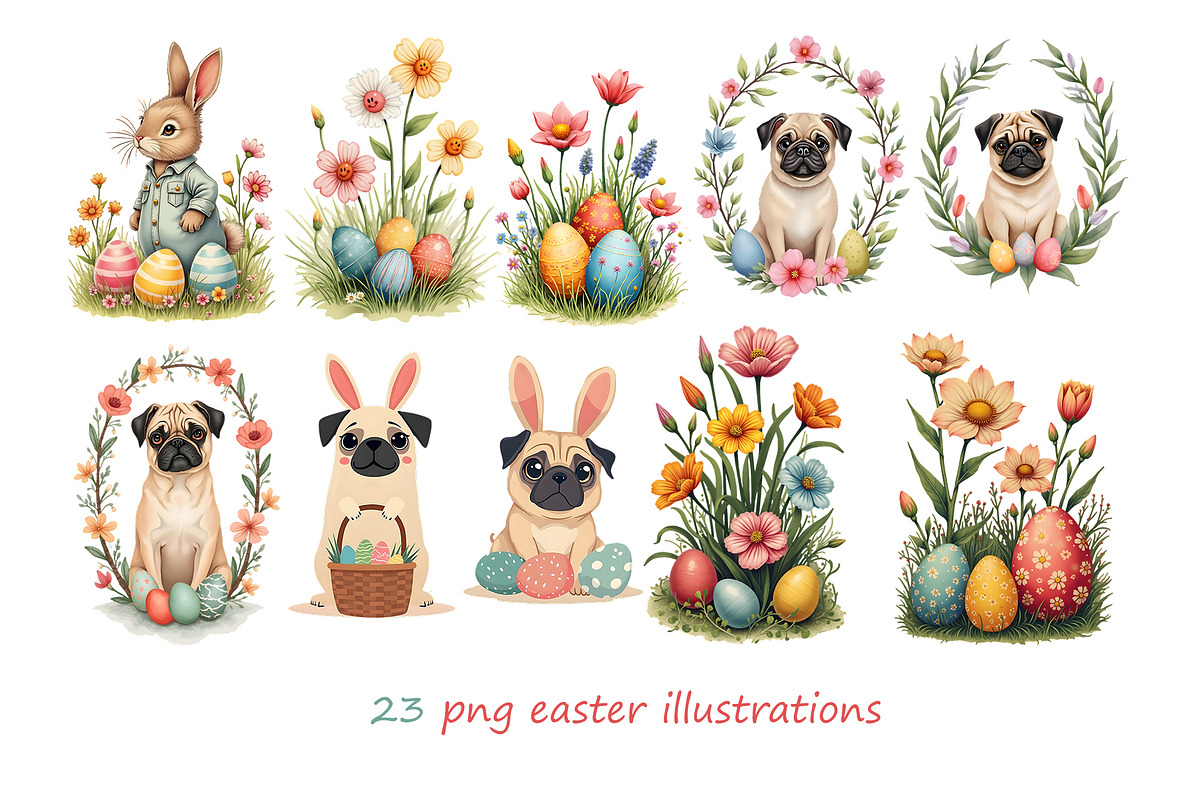 Happy Easter Clipart Collection, an Animal Illustration by AG Mockups (Photo 2 of 7)