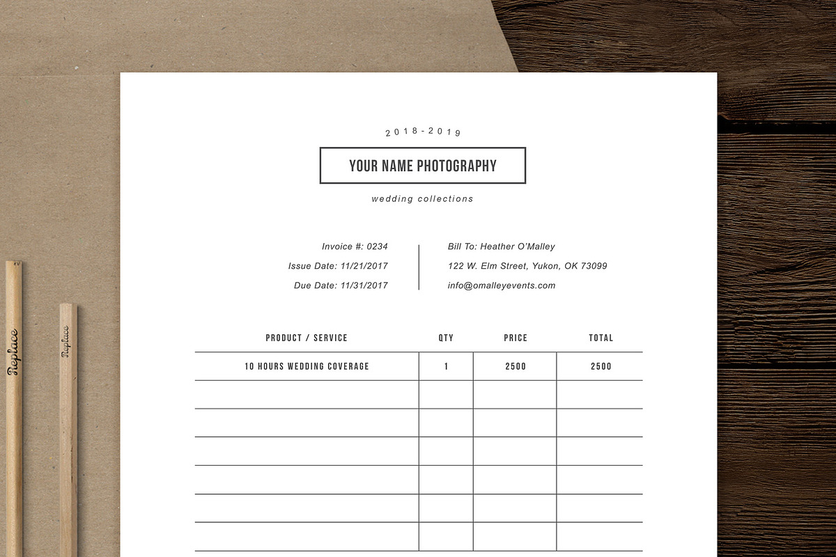 Photography Forms - Receipt Template, a Stationery Template by roselindoco