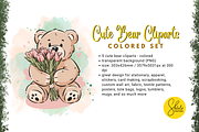 Cute Bear Cliparts - Colored Set, an Object Graphic by shielscreations (Thumbnail 3 of 3)