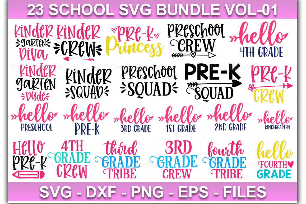 23 School SVG Bundle Vol-01, an Education Illustration by DESIGNAVO