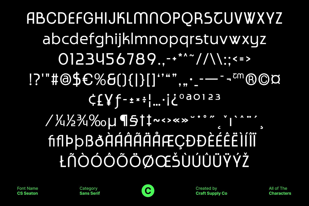 CS Seaton – Sans Serif Typeface, a Sans Serif Font by Craft Supply Co. (Photo 8 of 8)