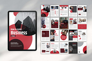 Red White Business Ebook Template, a Brochure Template by UICreative