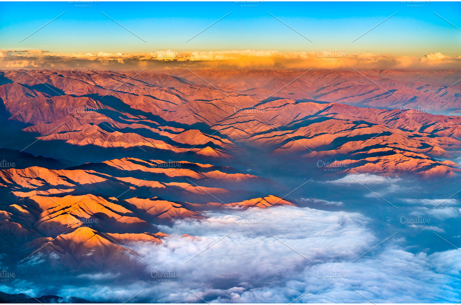 Aerial view of the Andes mountains, a Nature Photo by Leonid Andronov