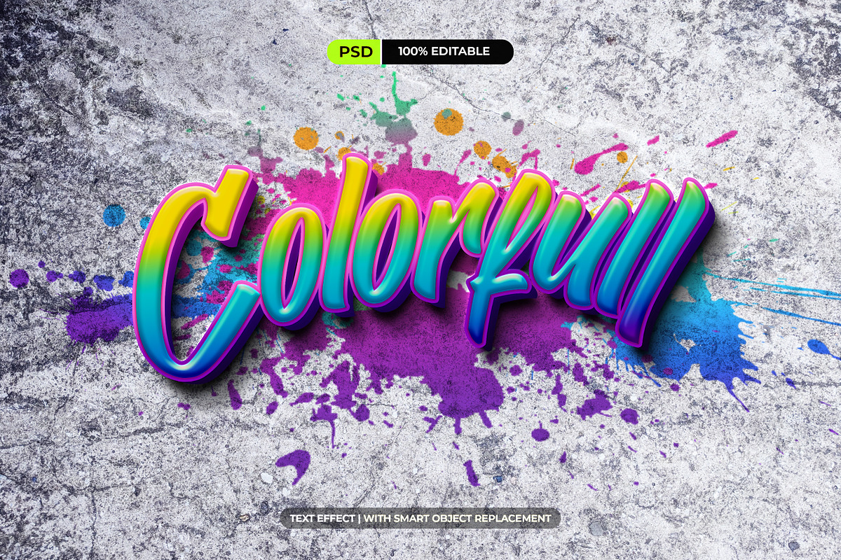 3D Text Effect Graffiti Style, a Layer Style Add-On by Modaldesain (Photo 2 of 3)
