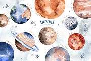 Watercolor space explorers. Kids set, an Animal Illustration by Peace ART (Thumbnail 6 of 19)