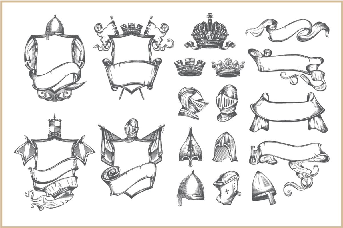 Heraldic element collection, a Decorative Illustration by MaximGertsen (Photo 2 of 6)