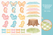 Happy Birthday - Cliparts Set, an Illustration by Estudio Daiane Barbosa (Thumbnail 3 of 9)