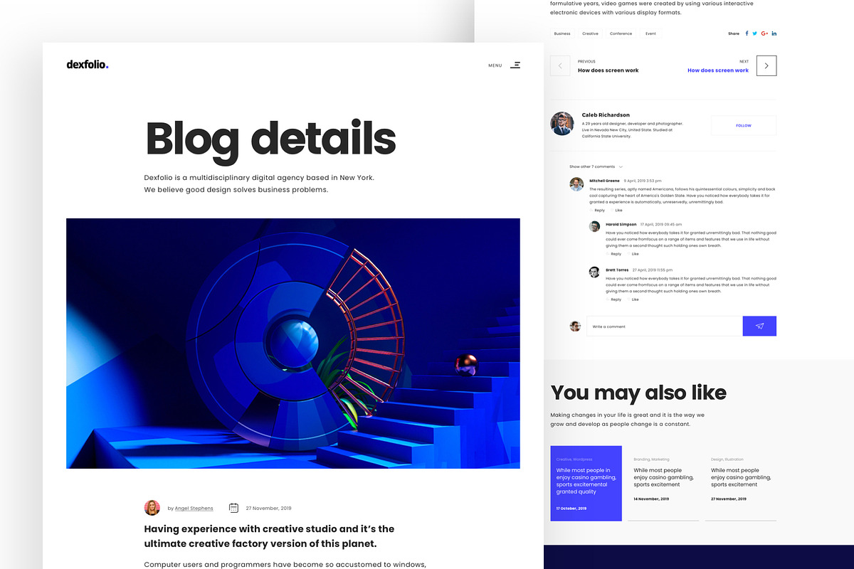 Dexfolio - Creative Agency Portfolio, an UI Kit Template by fusionlab (Photo 8 of 11)