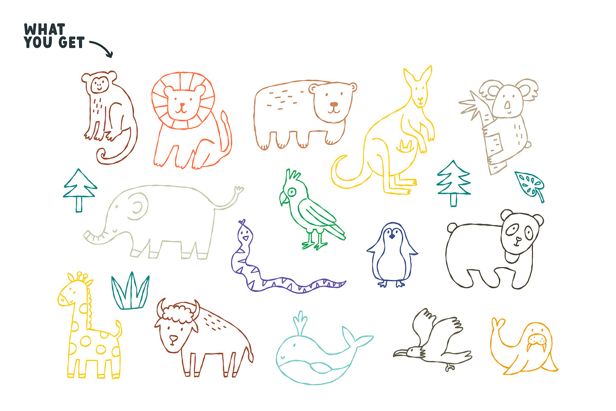 Animals Kids Clipart, an Animal Illustration by AnkaDrozd (Photo 4 of 6)