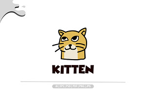 Cute kitten retro logo, a Design Template by Bayuktx