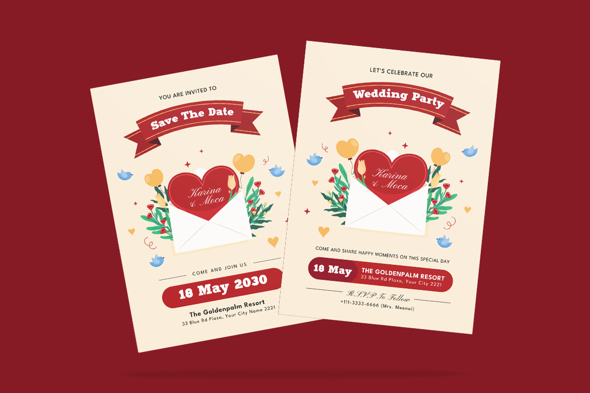 The Note Wedding Invitation Template, an Invitation Template by iDoodle Studio (Photo 4 of 4)