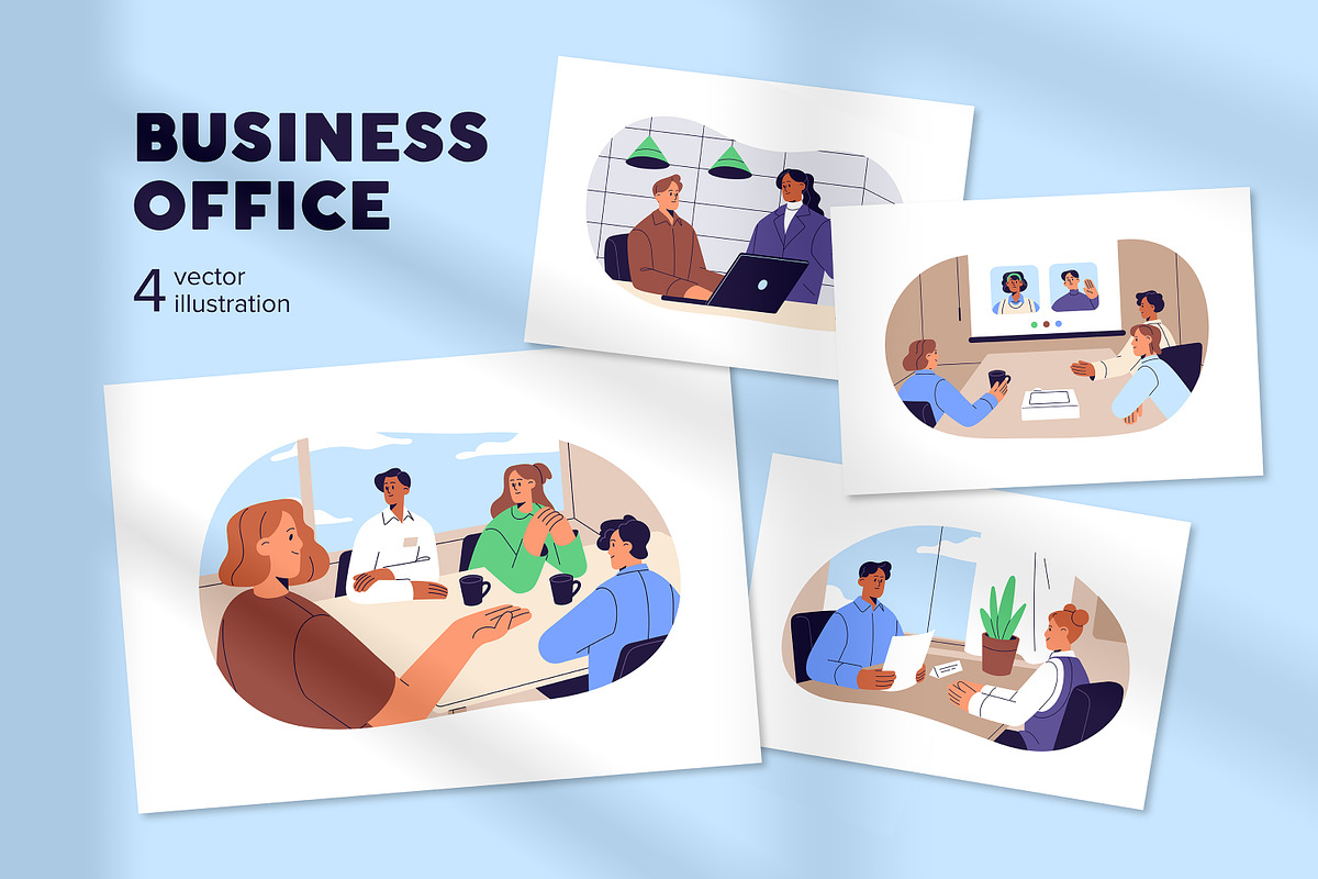 Office work, business communication, a Work Illustration by PaperTrident (Photo 1 of 6)