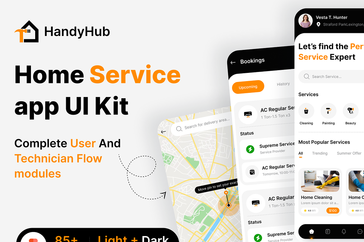 HandyHub: Ondemand service app uikit, an UI Kit Template by Fluttertop (Photo 1 of 8)
