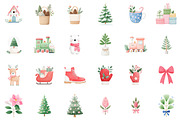 Cozy Christmas Watercolor Clipart, an Illustration by DreamCafeArt (Thumbnail 2 of 6)