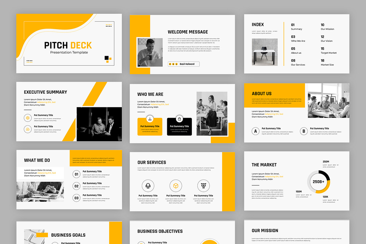 Pitch Deck Presentation Layout, a Presentation Template by MightyDesign (Photo 3 of 7)