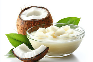 Fresh Coconut Pieces in a Glass Bowl, a Food & Drink Photo by Pixeness Studio