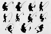 Fishing Silhouette SVG, an Object Illustration by newminddesign (Thumbnail 1 of 10)