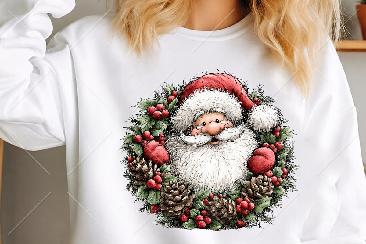 Whimsical Quirky Santa Clipart, a Seasonal Illustration by Canvas Craft (Photo 5 of 10)