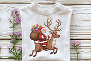 Santa Deer Hunting Christmas PNG, an Illustration by CraftArtStudio (Thumbnail 2 of 4)