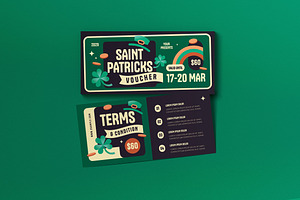 Flat Design Saint Patrick's Voucher