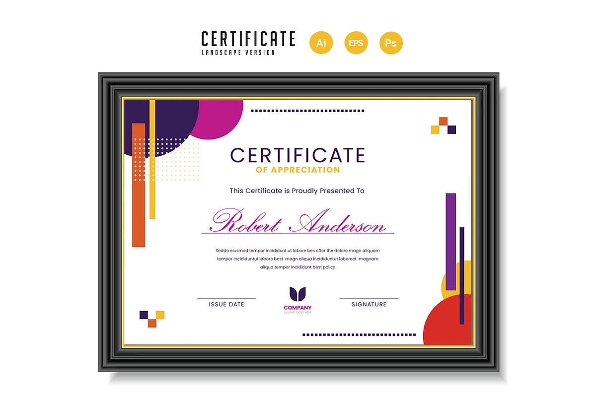 549. Modern Certificate Template, a Stationery Template by CreativeRezwan (Photo 2 of 3)