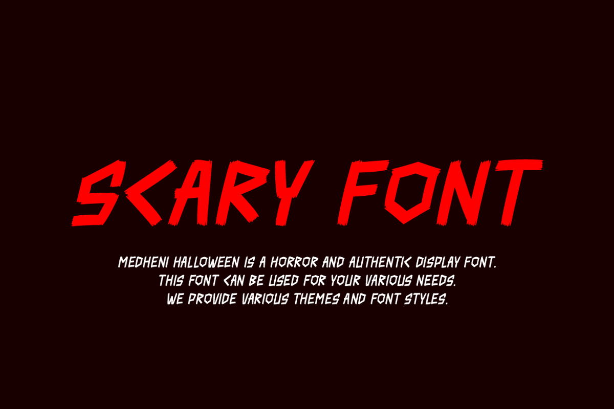 Medheni Halloween Font, a Sans Serif Font by Iqsiart Studio (Photo 4 of 7)