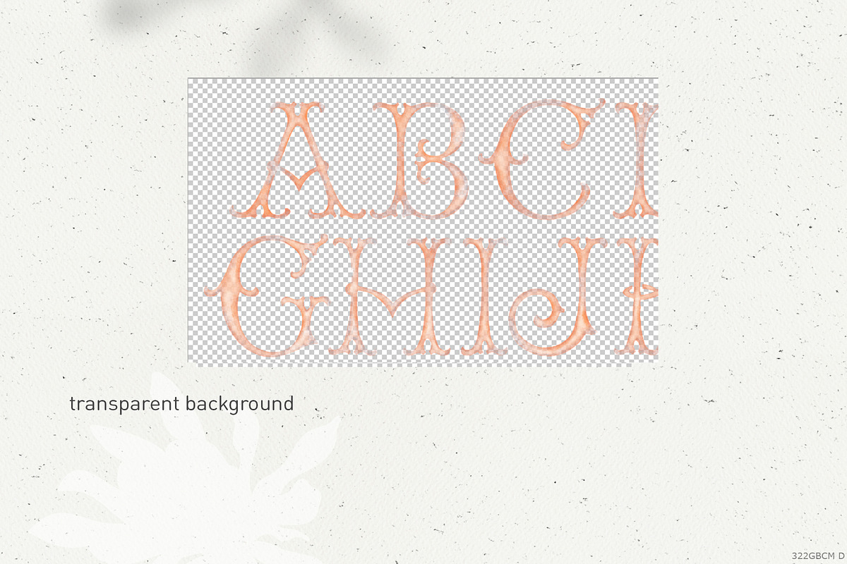 Monogram letters watercolor peach, a Decorative Illustration by GrafikBoutique (Photo 2 of 3)