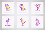 Birds | 16 Thin Line Icons Set, an Outline Icon by Alex Blogoodf (Thumbnail 5 of 7)