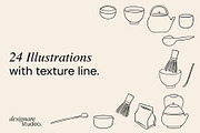 The Matcha Set Illustrations, an Illustration by ginni illustrations (Thumbnail 2 of 5)