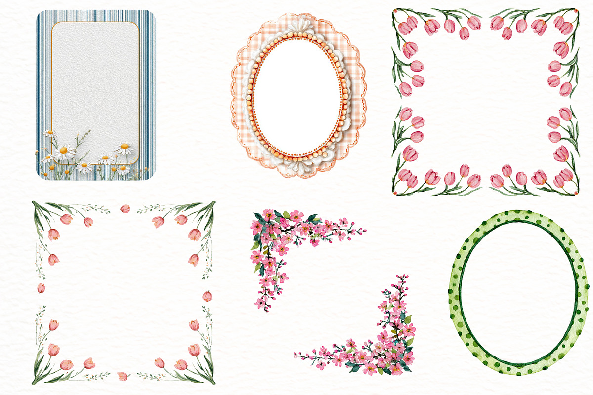 Cottagecore Spring Frame Clipart, an Illustration by Designworld (Photo 4 of 7)