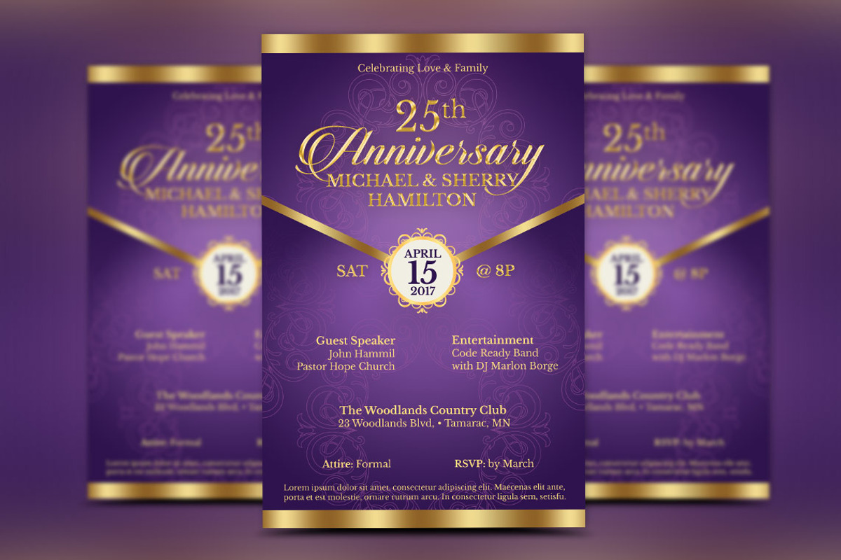 Wedding Anniversary Gala Flyer, an Invitation Template by Godserv Designs (Photo 2 of 5)