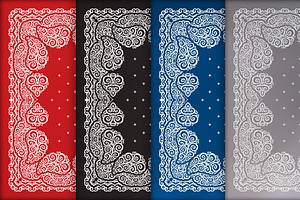 Bandanna print design set (vector)