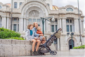 Mother tourist with her two sons in, an Architecture Photo by Elizaveta Galitskaya