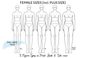 Female Figures incl. Plus Size, an Illustration by Art by Lin (Thumbnail 1 of 3)