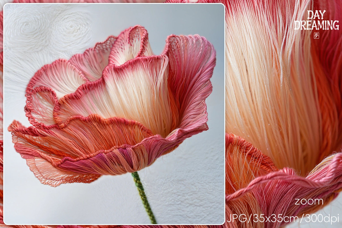 Delicate Silk Poppy Embroidery Art, a Decorative Illustration by yahu88studio (Photo 7 of 7)
