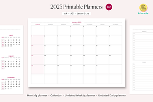 2025 Monthly Printable Planners