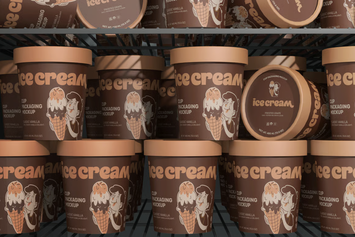 Ice Cream Cup Packaging Mockup, a Cups & Container Mockup by graphicsauce (Photo 3 of 4)