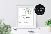 Wedding Bathroom Sign, Aurora, an Invitation Template by Alice Bluefox (Thumbnail 1 of 7)