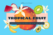 Tropical Fruit Clipart & Patterns, a Decorative Illustration by StudioLapis (Thumbnail 1 of 6)