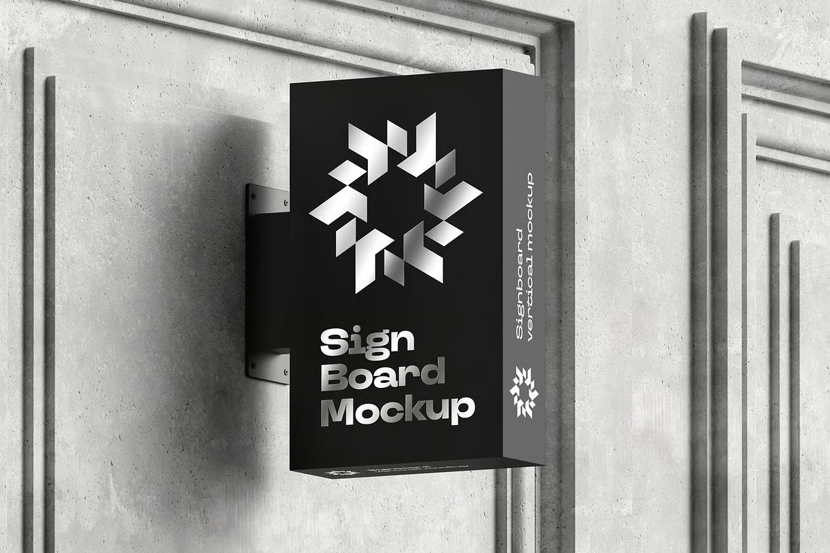 Signboard Vertical Mock-up, an Advertising Mockup by zippypixelstudio (Photo 5 of 14)
