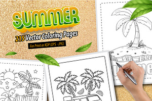 215 Vector Summer Coloring Pages