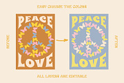 Retro Posters 70s Peace Collection, a Decorative Illustration by Ayya Studio (Thumbnail 13 of 14)