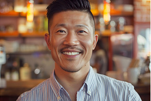 Smiling customer service agent at, a Person Photo by Lermont51