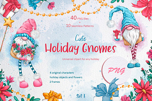 Holiday Gnomes. Sublimation. Set 1