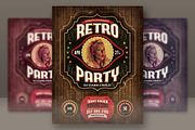 Retro Party Flyer Template, a Flyer Template by Cruzine (Thumbnail 1 of 3)