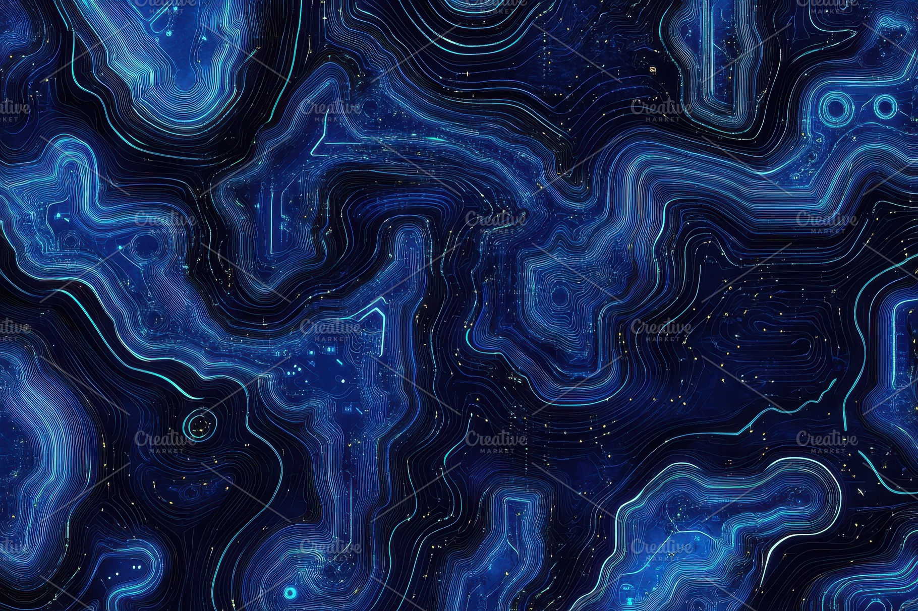 Abstract Blue Digital Wave Pattern B, an Abstract Photo by Pixeness Studio
